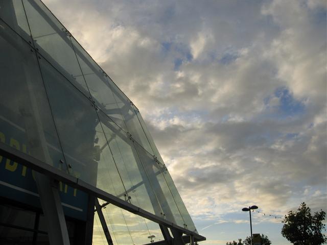 The corner of a building