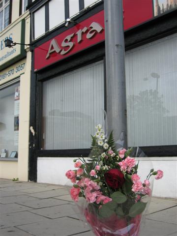 flowers outside restaurant