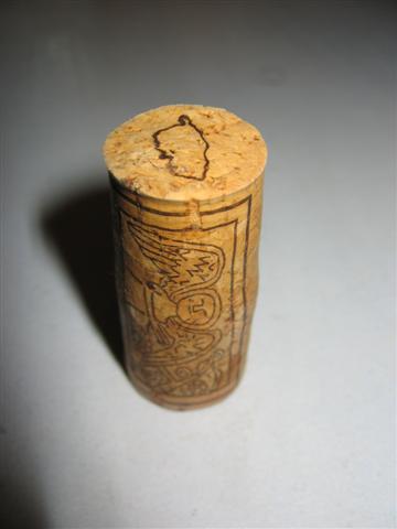 decorated cork from wine bottle