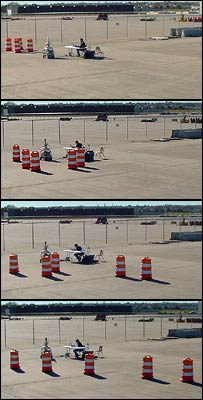 Robot traffic cones lining up